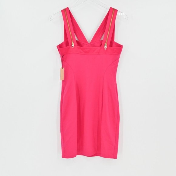 NEW TED BAKER Pink Sweetheart Neckline Mini Dress Zipper Womens Size 2 MSRP $180 - Picture 4 of 8